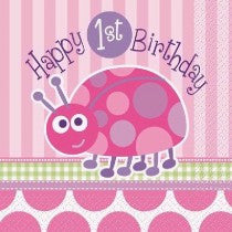 1ST B/DAY LADYBUG NAPKINS