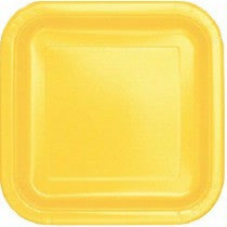 9 INCH SOFT YELLOW SQ PLATES