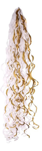METALLIC GOLD / WHITE BALLOON TASSELS