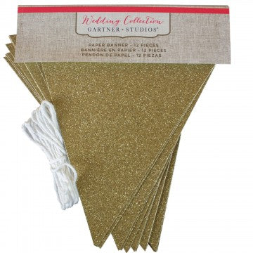 Gold Glitter Flag Banner