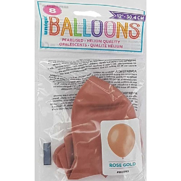 12" Rose Gold Latex Balloons
