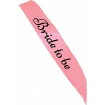 PINK BRIDE TO BE SASH BLACK TEXT