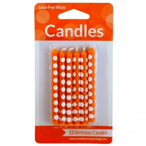 Orange Polka Dot Candles