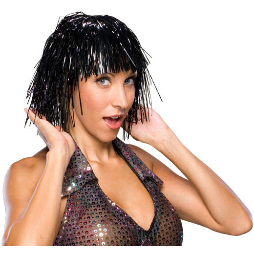 Black Tinsel Wig