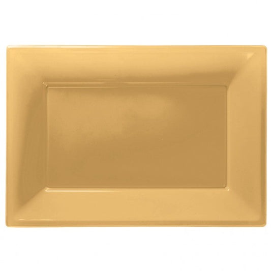 GOLD PLASTIC PLATTERS