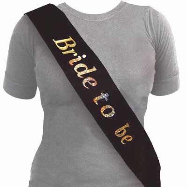 BLACK & SILVER BRIDE TO BE SASH