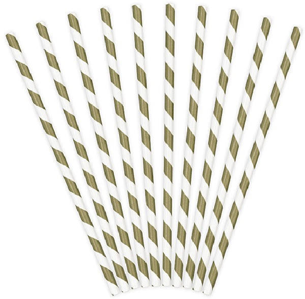 Gold Stripped Straws