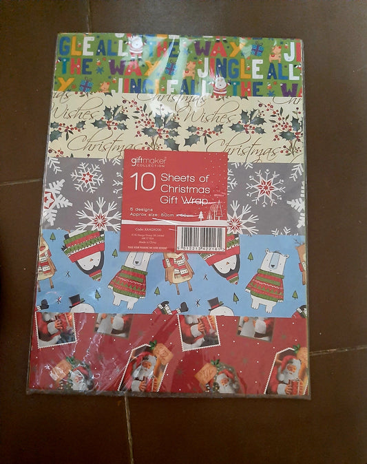 CHRISTMAS WRAPPING. 10 PK