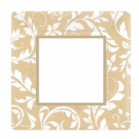 10IN GOLD ELEGANT SCROLL PLATES