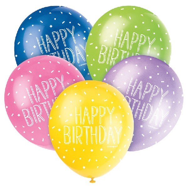 Multi Happy Birthday Balloons