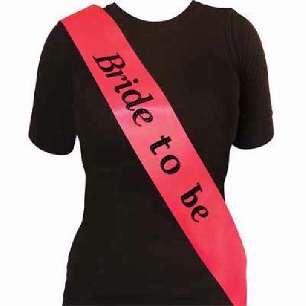 HOT PINK BRIDE TO BE SASH