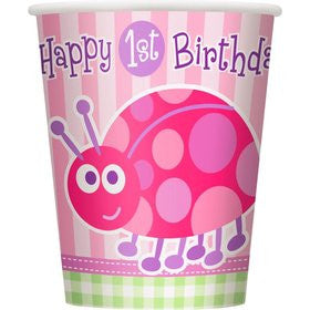 1ST B/DAY LADYBUG 9OZ CUPS