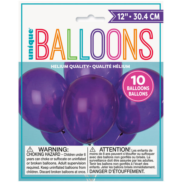 12" MIDNIGHT PURPLE BALLOONS