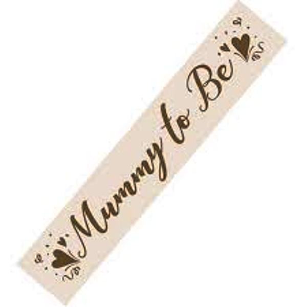 Mummy to Be Sash Cream & Gold