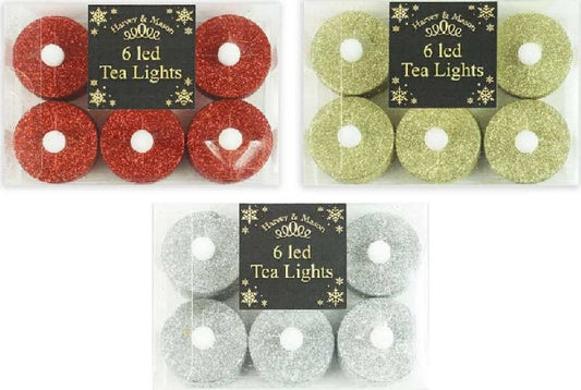 LED Glitter Tealight Candles