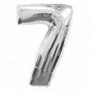 Silver No: 7 Foil Balloon