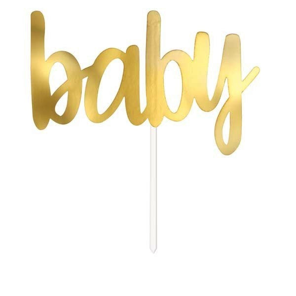 Gold Baby Shower Cake Topper