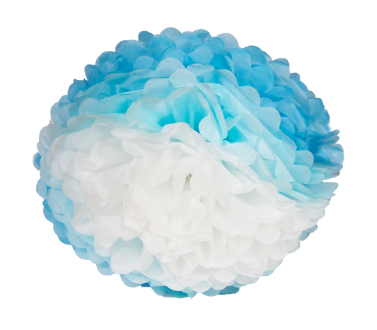 BLUE & WHITE POM POM