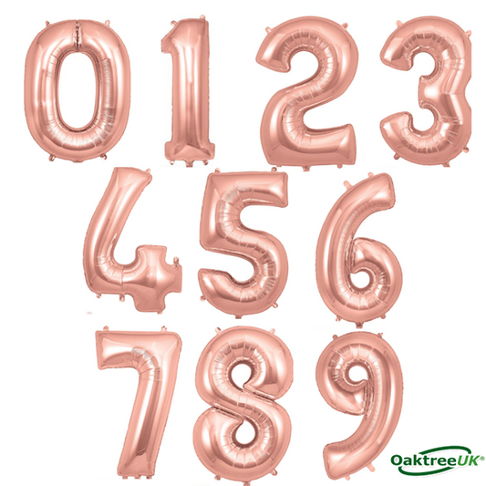 OAKTREE 34" ROSE GOLD NUMBER FOIL