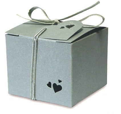 GIFT BOX HEART PEARL SILVER